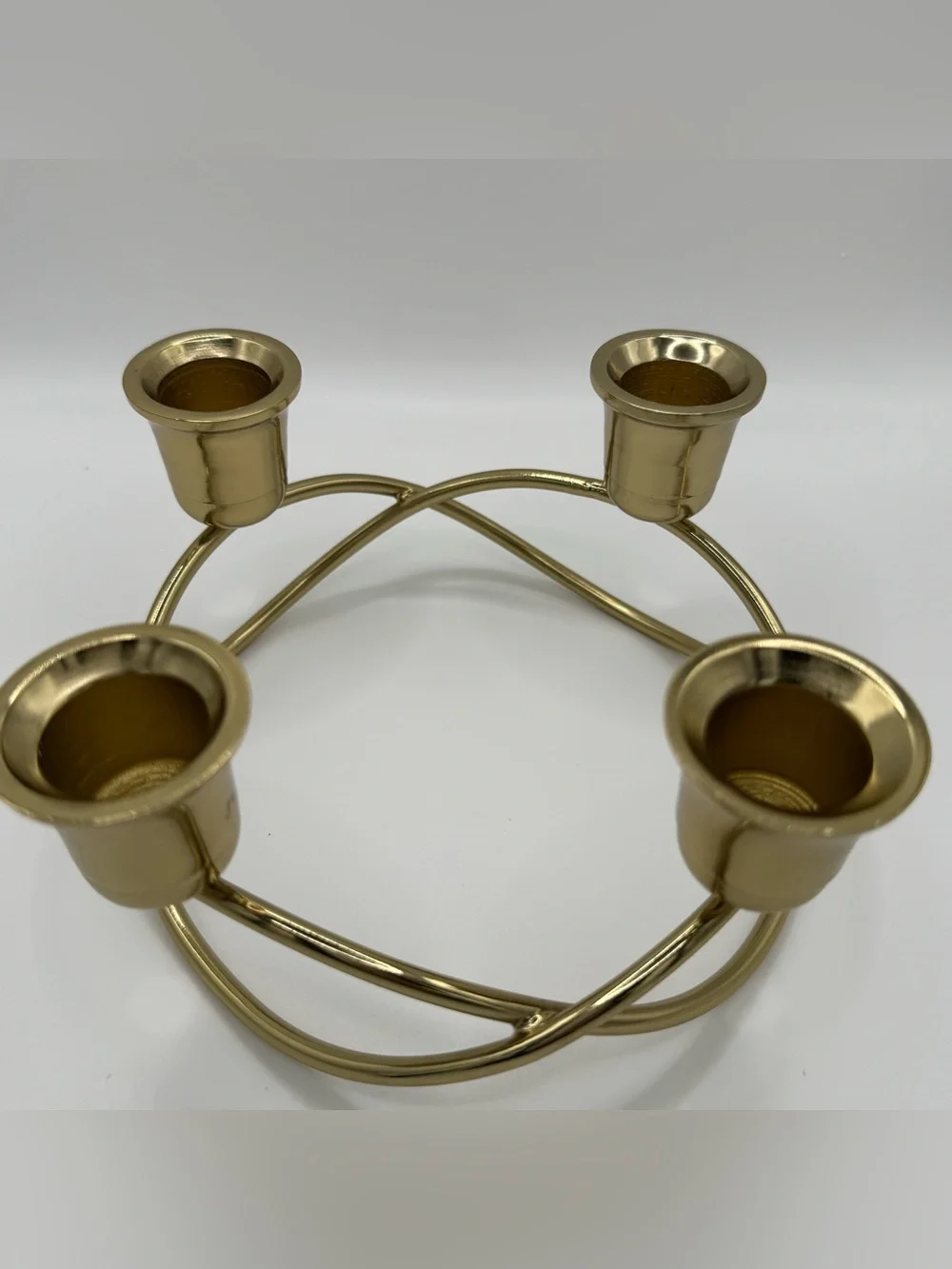 Vintage PartyLite Brass Quartet Candle Holder 4 Taper Candelabra Centerpiece MCM - Picture 7 of 10